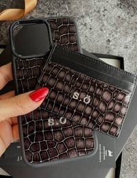 Deri iPhone Kılıf 15 Pro Premium Füme