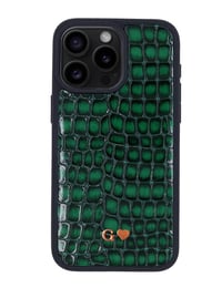 Deri iPhone Kılıf 15 Pro Premium Yeşil
