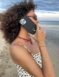 Deri iPhone Kılıf 15 Pro Siyah Togo