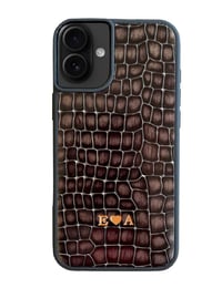 Deri iPhone Kılıf 16 Plus Premium Füme