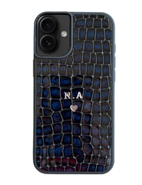 Deri iPhone Kılıf 16 Plus Premium Lacivert