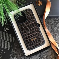 Deri iPhone Kılıf 16 Pro Max Premium Füme