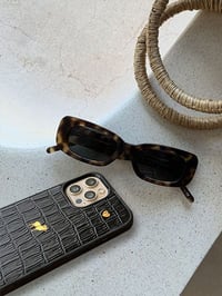 Deri iPhone Kılıf 16 Pro Max Siyah Croco