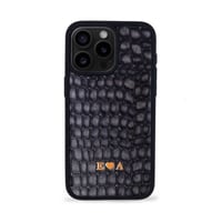 Deri iPhone Kılıf 16 Pro Premium Füme