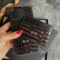 Deri iPhone Kılıf 16 Pro Premium Füme