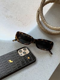 Deri iPhone Kılıf 16 Pro Siyah Croco