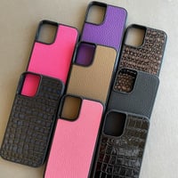 Deri iPhone Kılıf 16 Siyah Croco