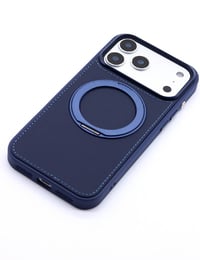 Deri iPhone Kılıf 17 Pro Lacivert