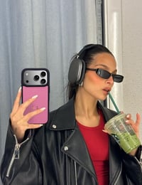 Deri iPhone Kılıf 17 Pro Max Pembe Togo
