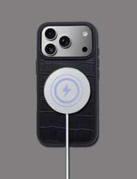 Deri iPhone Kılıf 17 Pro Siyah Croco