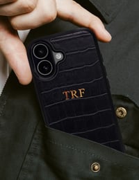 Deri iPhone Kılıf 17 Siyah Croco