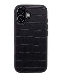 Deri iPhone Kılıf 17 Siyah Croco