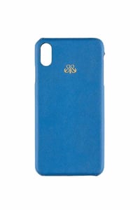 Deri iPhone Kılıf X Mavi Saffiano