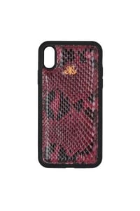 Deri iPhone Kılıf Xr  Bordo Piton
