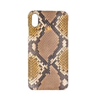 Deri iPhone Kılıf Xs Max Sarı Alacalı Piton