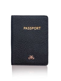Deri Pasaport Kılıf  Siyah Togo