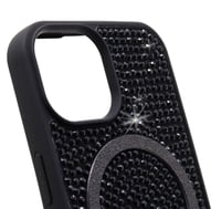 iPhone Kılıf 15 MageSafe Özellikli Siyah Taşlı