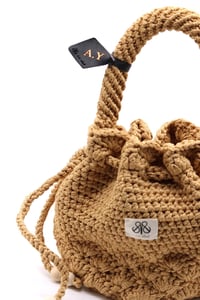 Kroşe örgü camel torba çanta Asenat