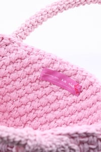 Kroşe örgü pembe çanta Sare