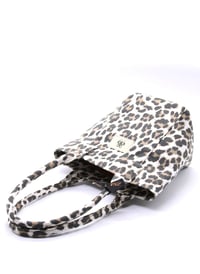 Mini Tote Çanta Beyaz Leopar Small