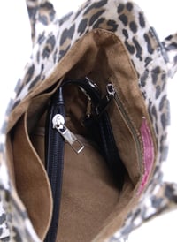 Mini Tote Çanta Beyaz Leopar Small