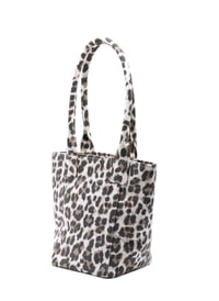 Mini Tote Çanta Beyaz Leopar Small