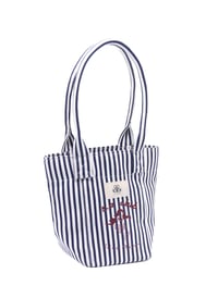 Mini Tote Çanta Çizgili Lacivert Small