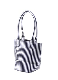 Mini Tote Çanta Çizgili Lacivert Small