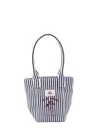 Mini Tote Çanta Çizgili Lacivert Small