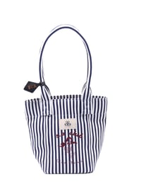 Mini Tote Çanta Çizgili Lacivert Small
