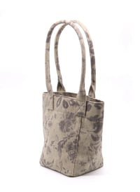 Mini Tote Çanta Gri Çiçekli Small