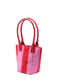 Mini Tote Çanta Kırmızı Çizgili Small
