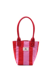 Mini Tote Çanta Kırmızı Çizgili Small