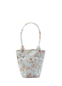 Mini Tote Çanta Mavi Çiçekli Small