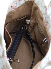 Mini Tote Çanta Mavi Çiçekli Small