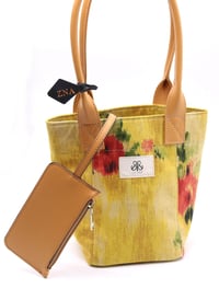 Mini Tote Çanta Sarı Çiçekli Small
