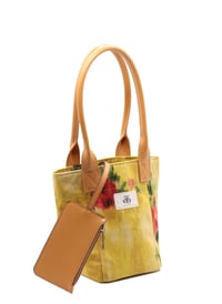 Mini Tote Çanta Sarı Çiçekli Small