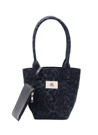 Mini Tote Çanta Siyah Leopar Small