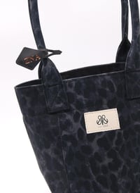 Mini Tote Çanta Siyah Leopar Small