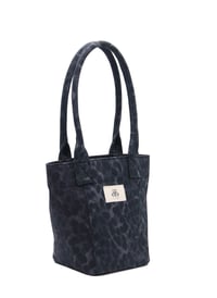 Mini Tote Çanta Siyah Leopar Small