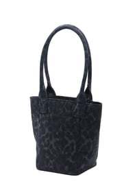 Mini Tote Çanta Siyah Leopar Small
