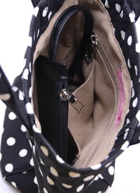 Mini Tote Çanta Siyah Puantiye Small