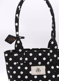 Mini Tote Çanta Siyah Puantiye Small