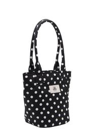 Mini Tote Çanta Siyah Puantiye Small
