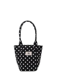 Mini Tote Çanta Siyah Puantiye Small