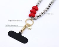 Telefon Bilek Askı Red Hearts
