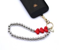 Telefon Bilek Askı Red Hearts