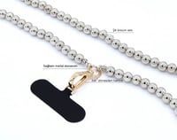 Telefon Boyun Askı Silver Pearl