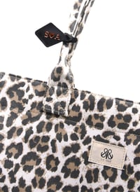 Tote Çanta Beyaz Leopar Large