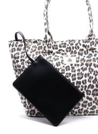 Tote Çanta Beyaz Leopar Large
